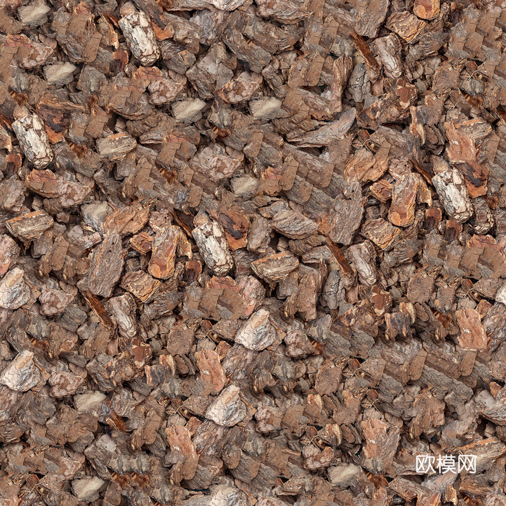 无缝园林景观松树皮 碎树皮地面贴图