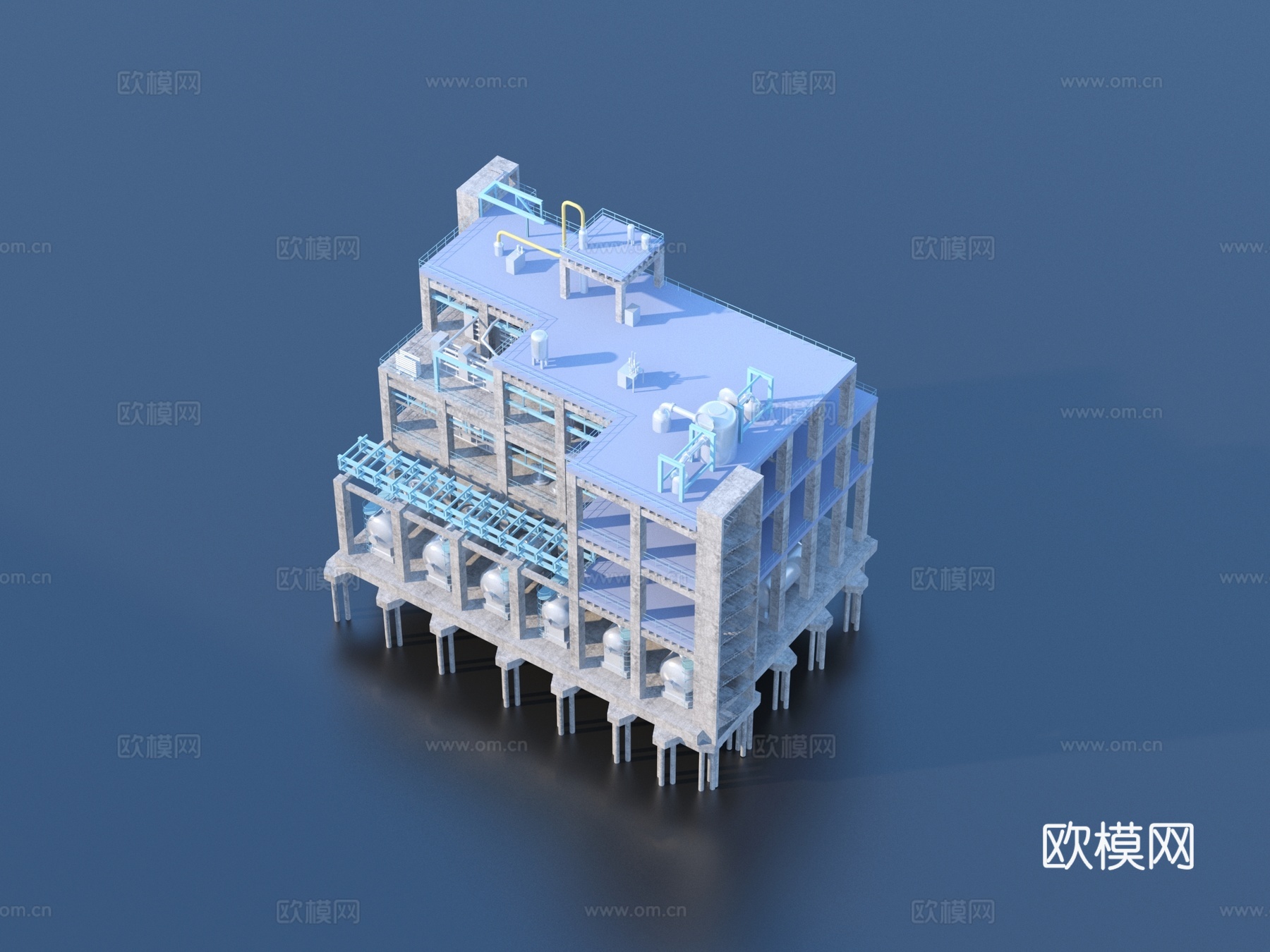 厂房  工业厂房3d模型下载