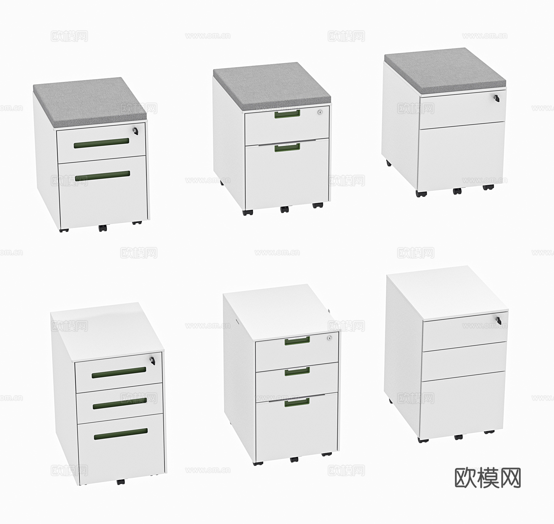 现代活动柜 斗柜 三斗柜 办公柜 钢柜 钢柜凳 三抽柜 副柜su模型