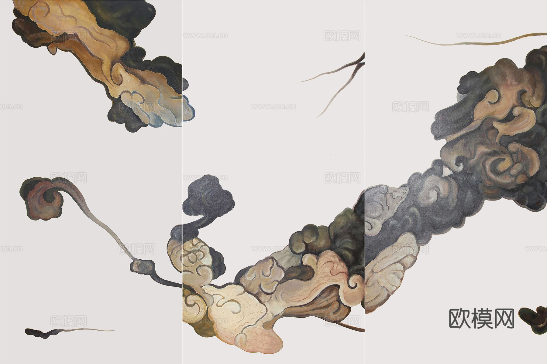 中式新中式高清壁纸壁画装饰画水墨画下载