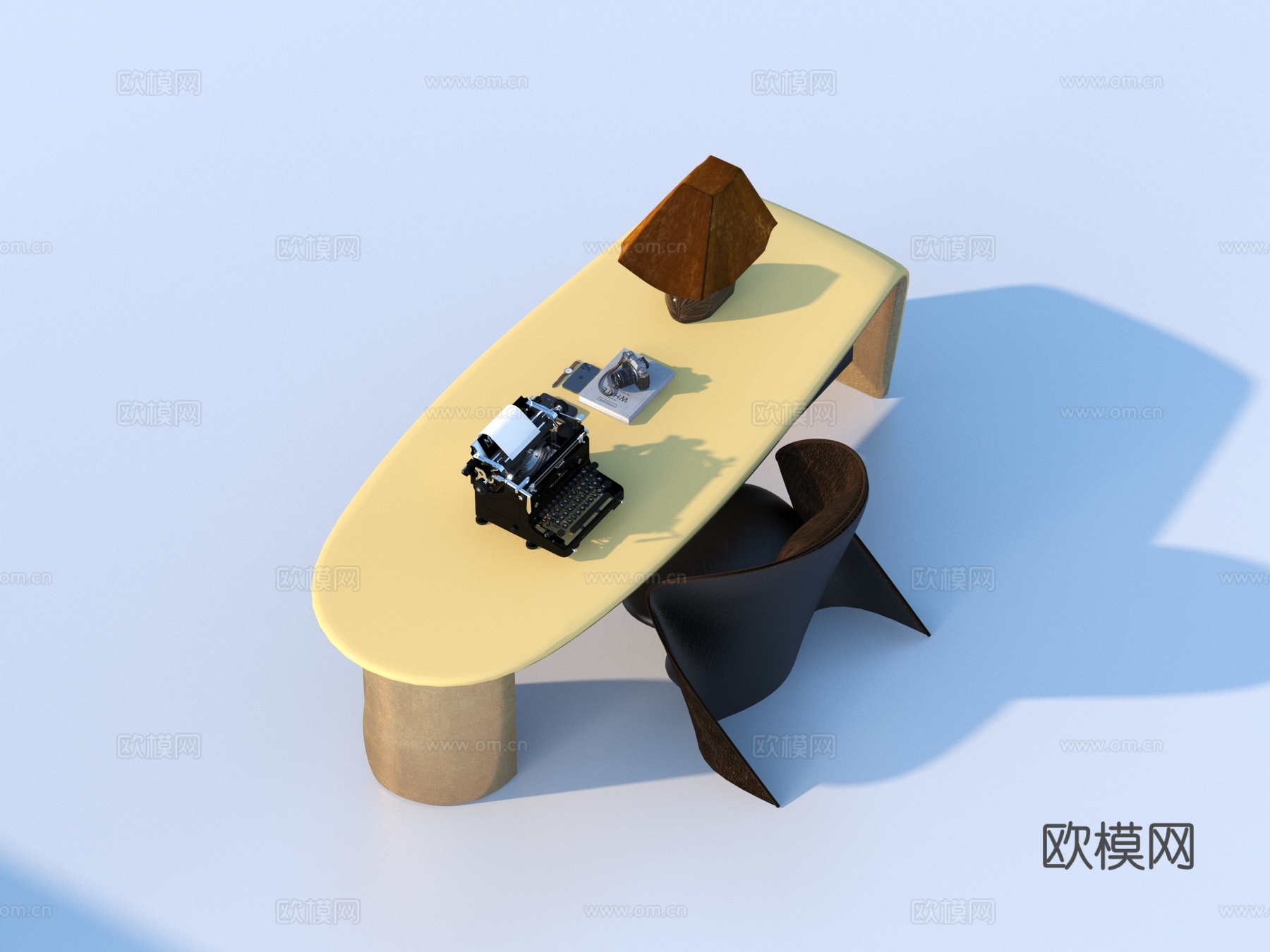 办公桌椅3d模型下载