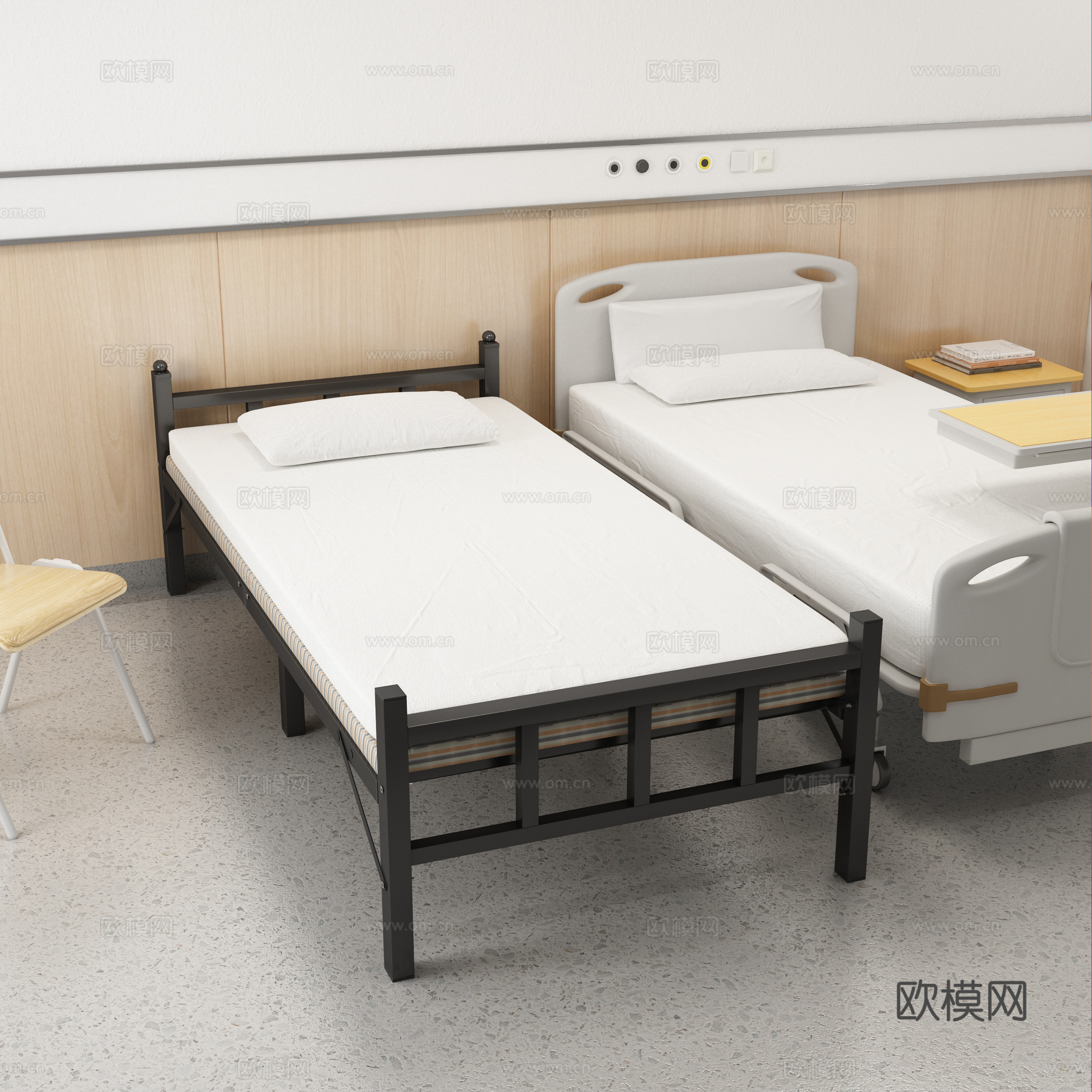 医护折叠床3d模型下载