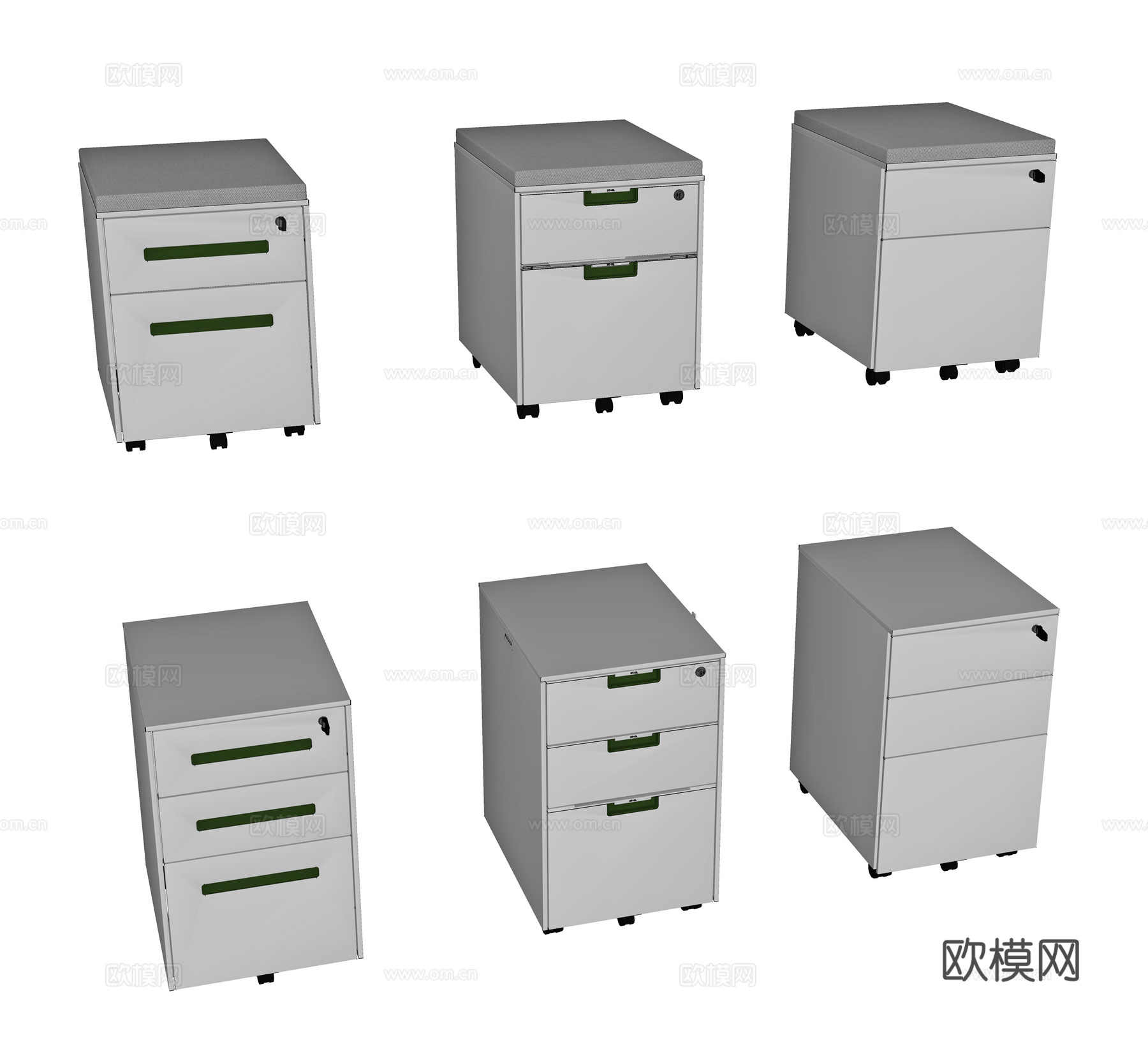 现代活动柜 斗柜 三斗柜 办公柜 钢柜 钢柜凳 三抽柜 副柜su模型