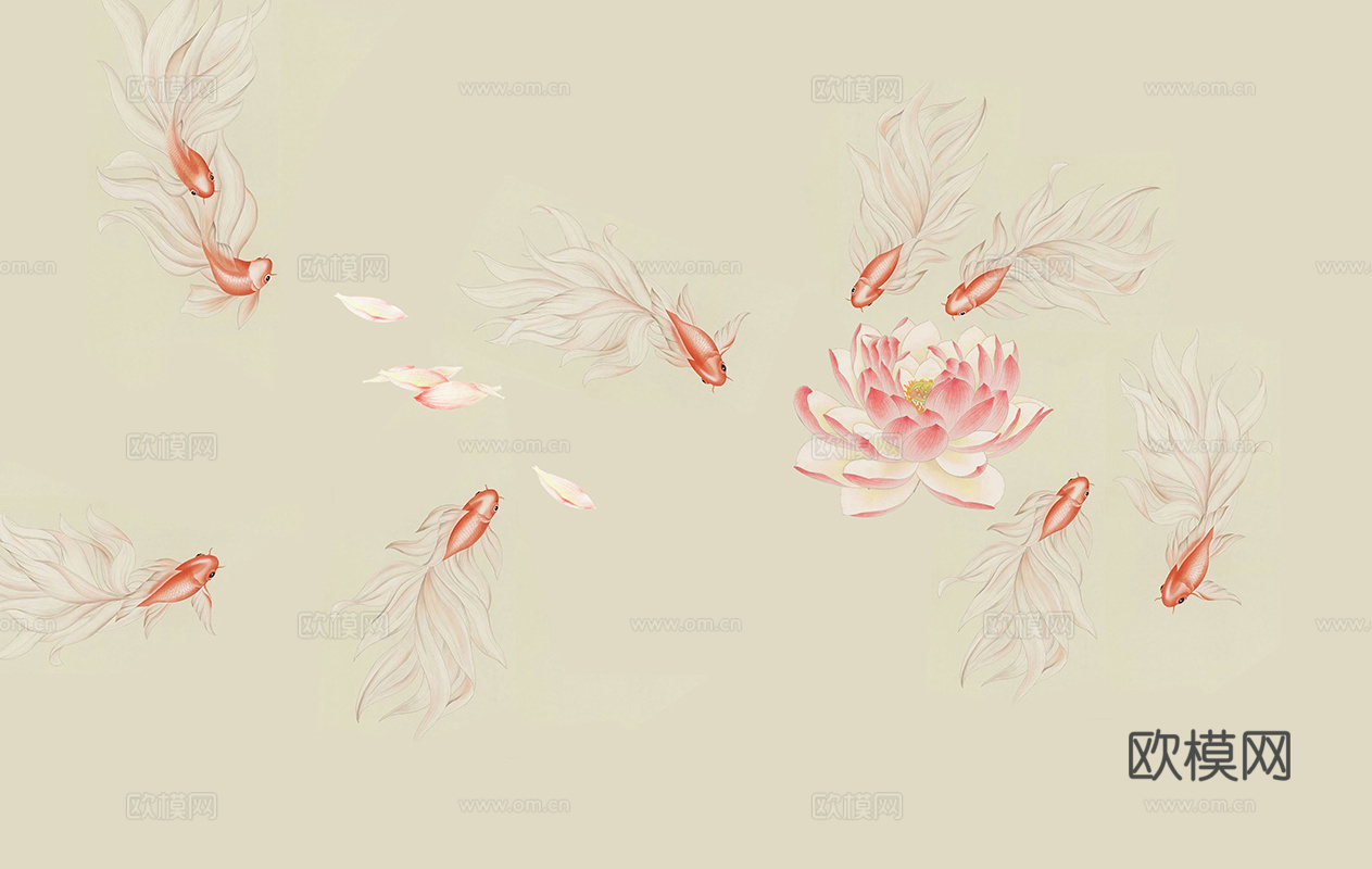 中式新中式高清壁纸壁画装饰画水墨画