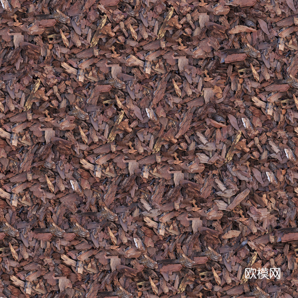 无缝园林景观松树皮 碎树皮地面贴图