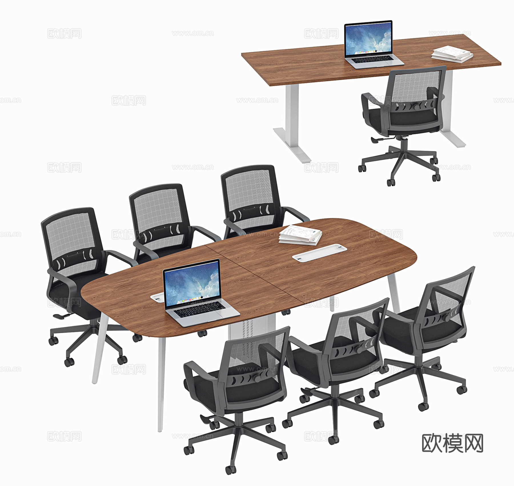现代会议桌 办公桌 洽谈桌 会议桌椅 洽谈桌椅 条桌 班台su模型