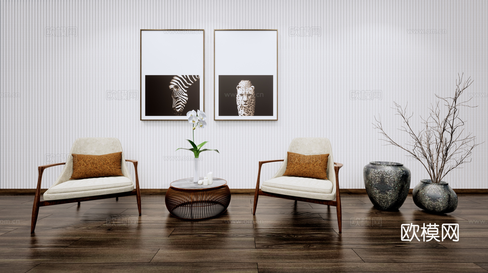 休闲椅子组合su模型