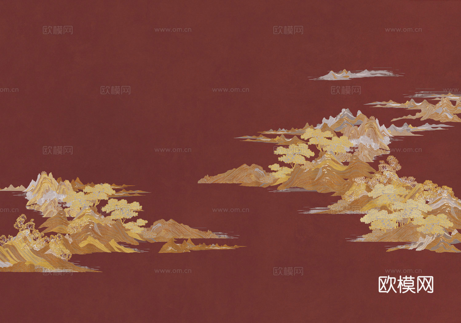 中式新中式抽象水墨画壁纸壁画下载