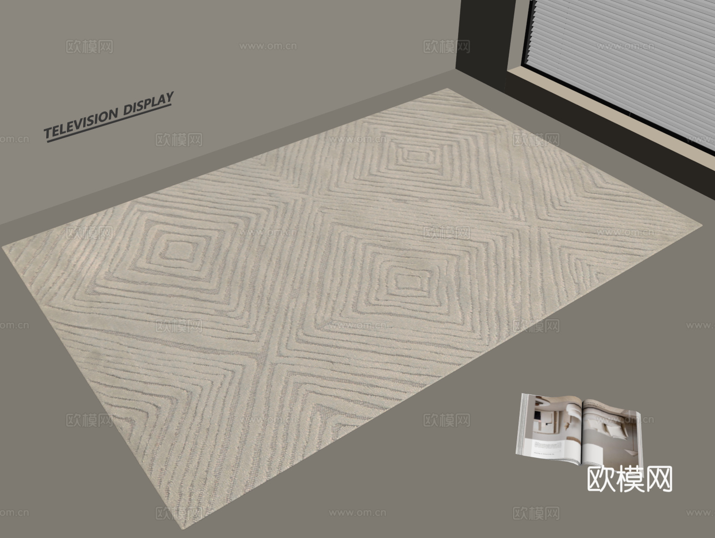 现代简约地毯 方形地毯 粗布地毯 客厅地毯 奶油风地毯su模型