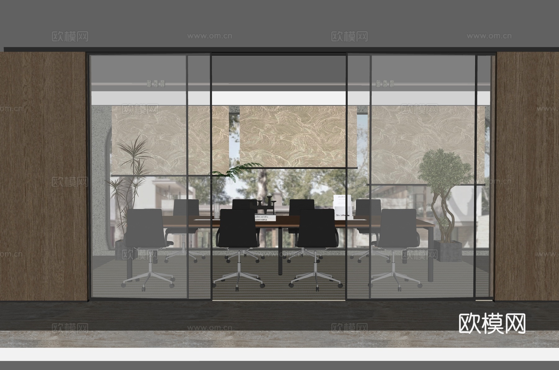 现代公司会议室su模型