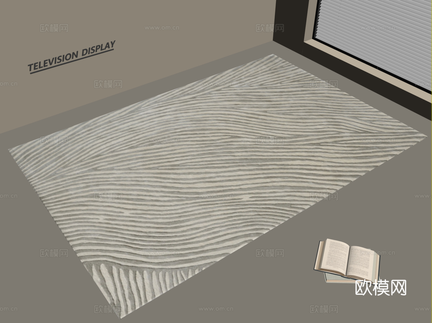 现代简约地毯 方形地毯 粗布地毯 客厅地毯 奶油风地毯su模型