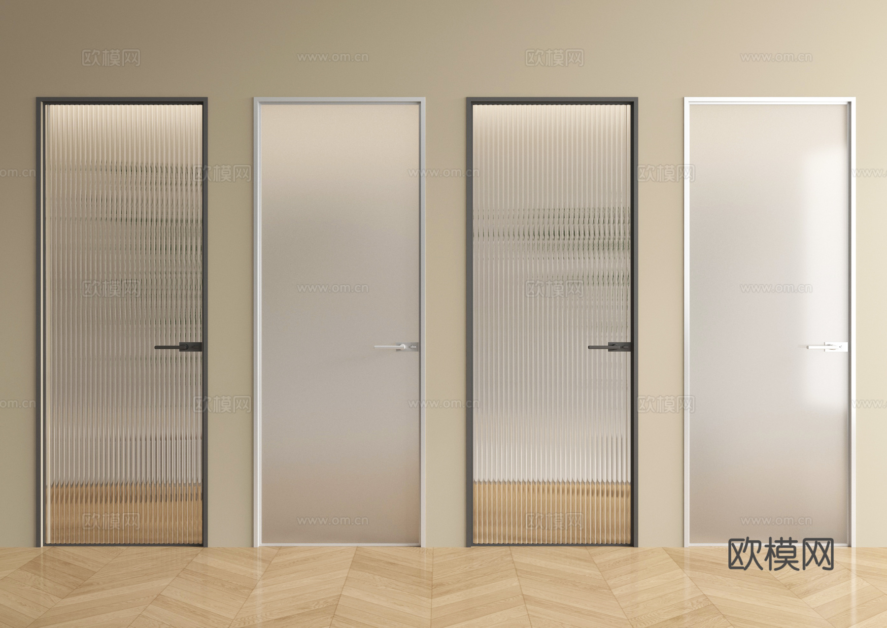 现代玻璃单开门 长虹玻璃单开门 磨砂玻璃单开门 厨卫门su模型