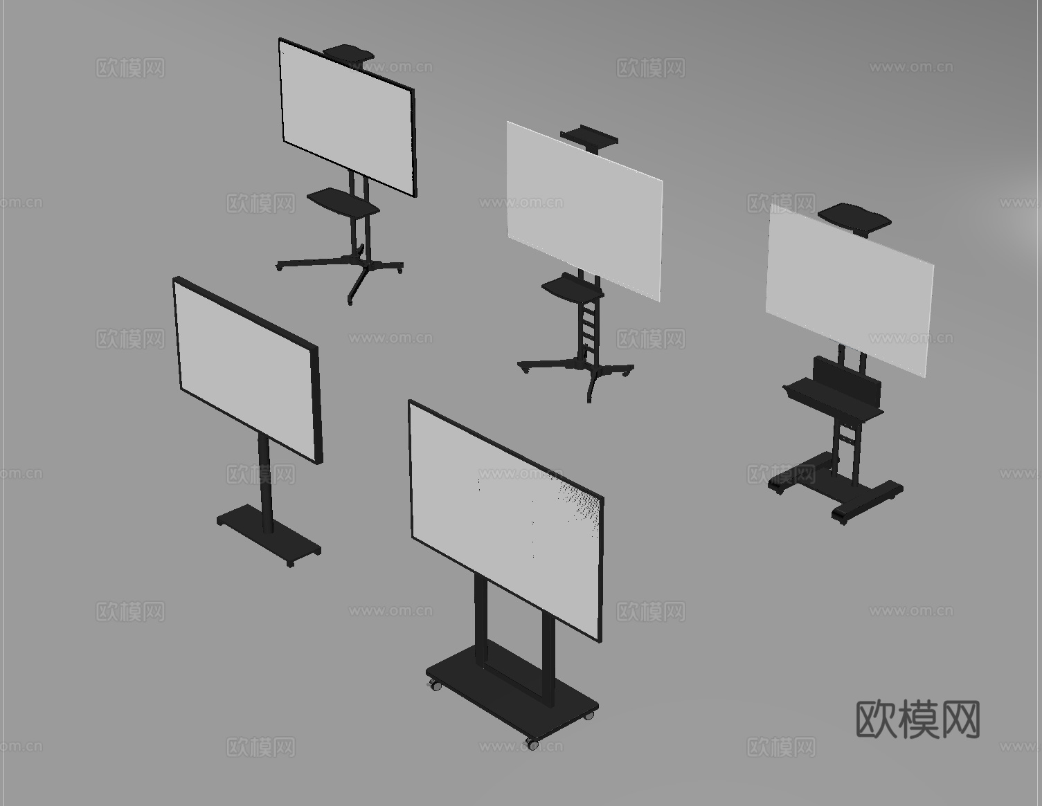 现代移动电视 支架电视su模型