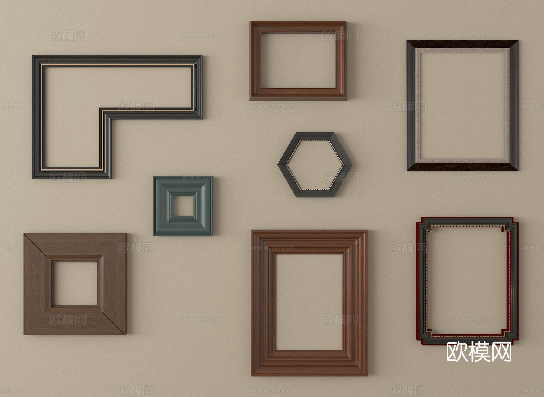 现代相框 装饰画框su模型