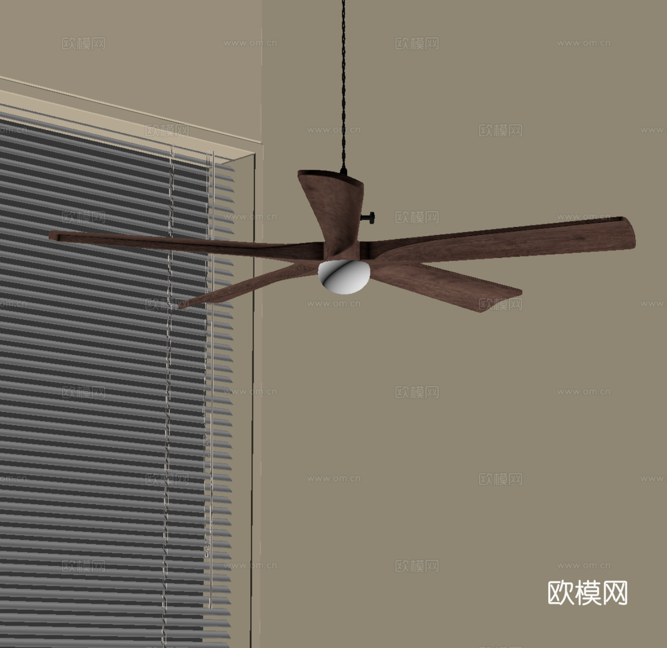 中古风风扇灯 吊灯su模型