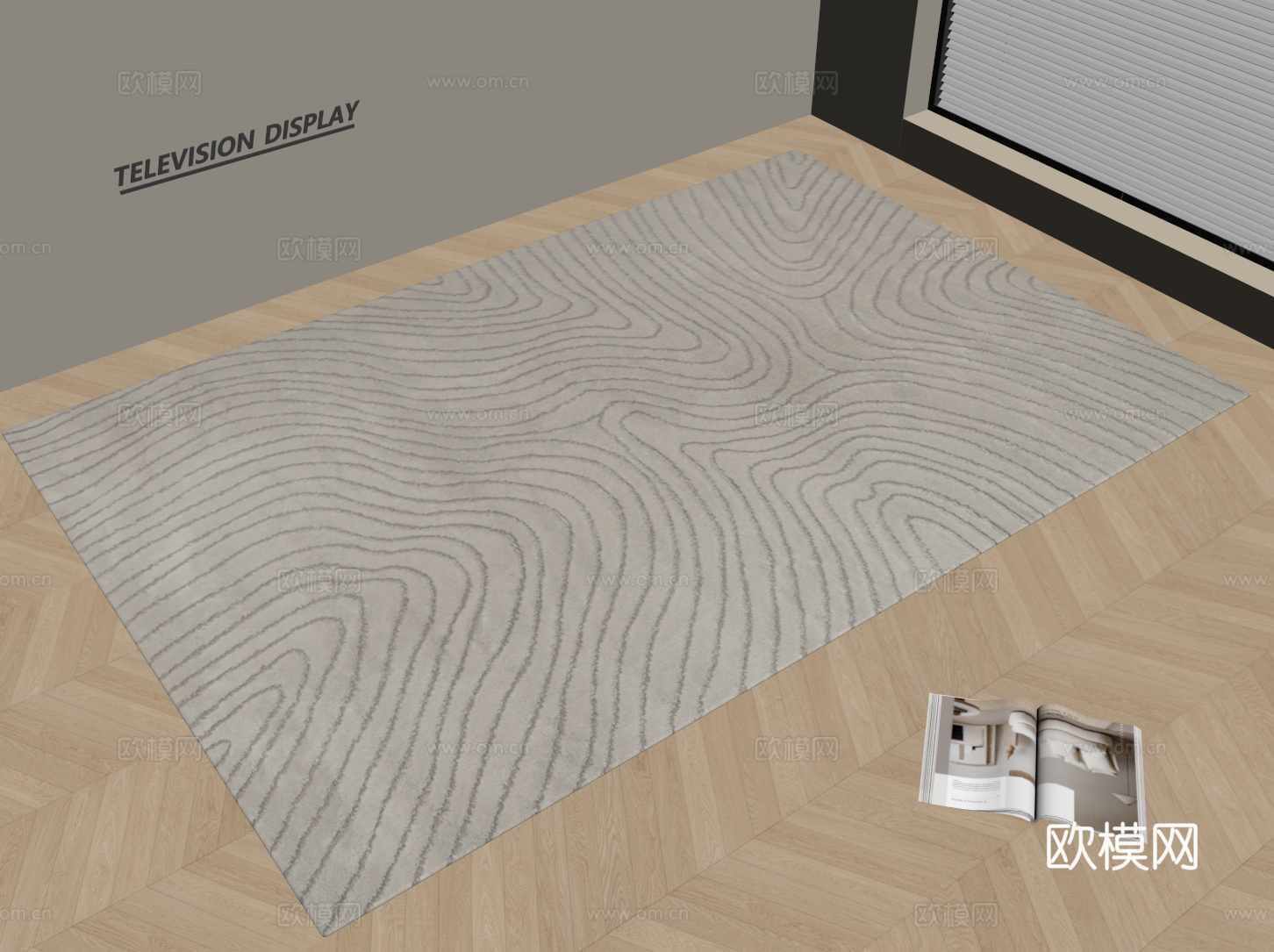 现代简约地毯 方形地毯 粗布地毯 客厅地毯 奶油风地毯su模型