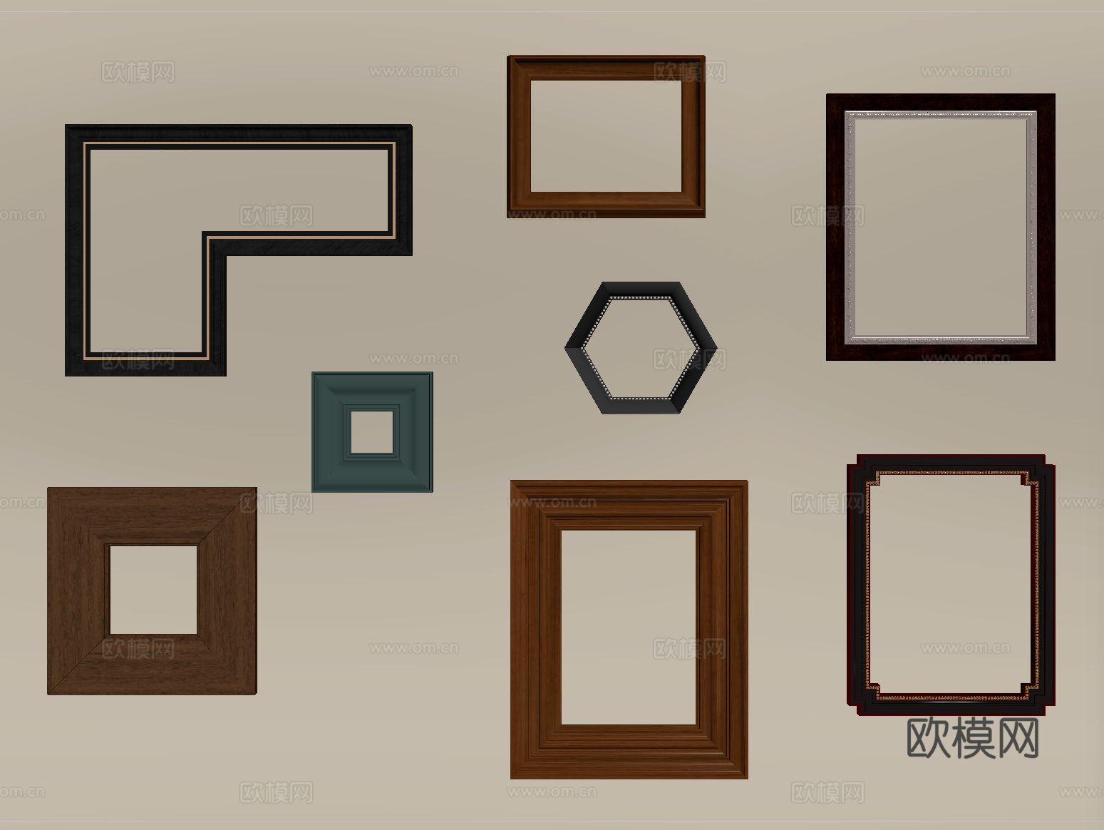 现代相框 装饰画框su模型