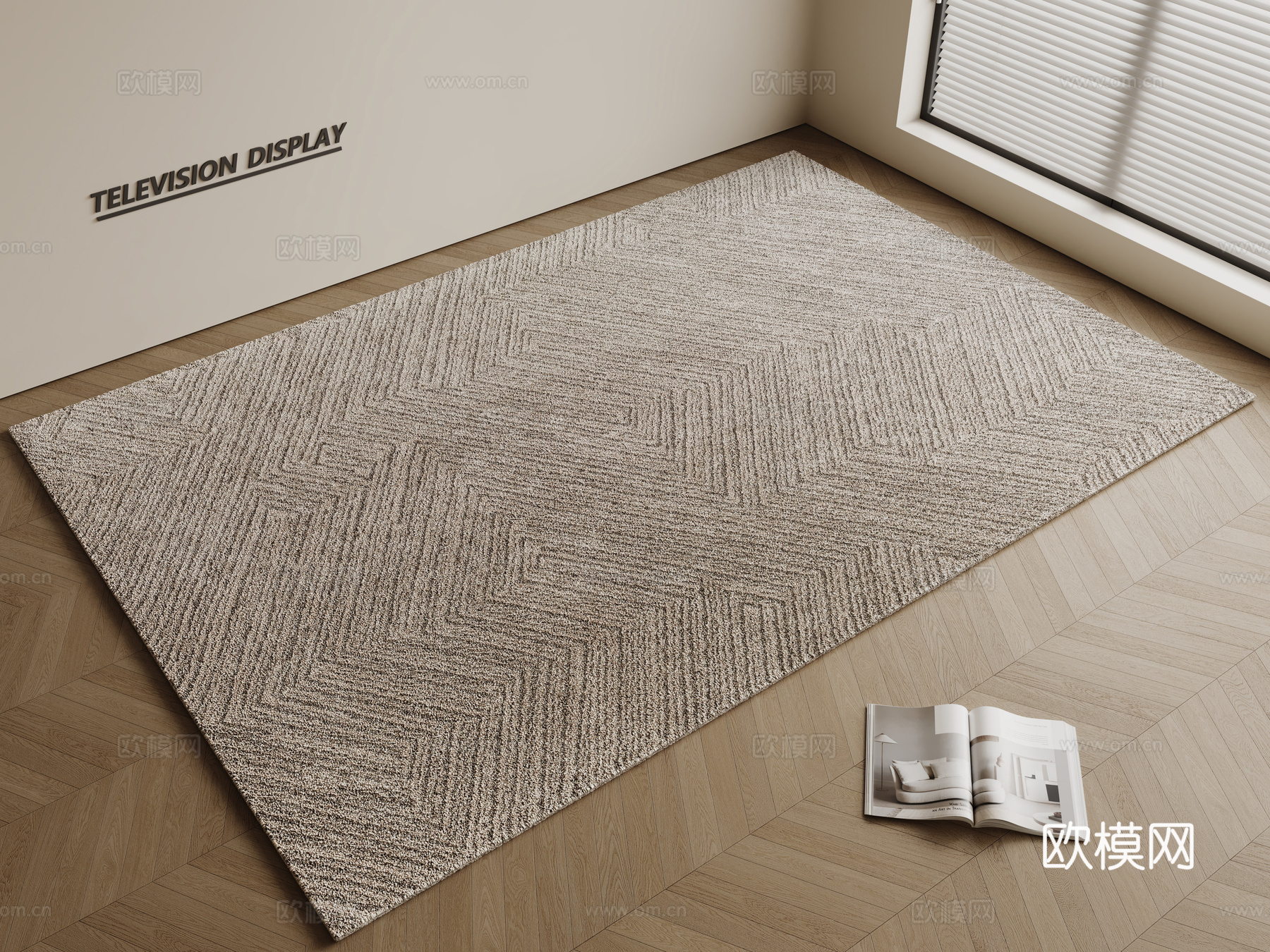 现代简约地毯 方形地毯 粗布地毯 客厅地毯 奶油风地毯su模型