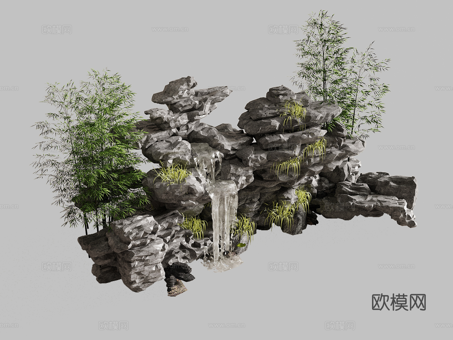 现代园林景观 假山su模型