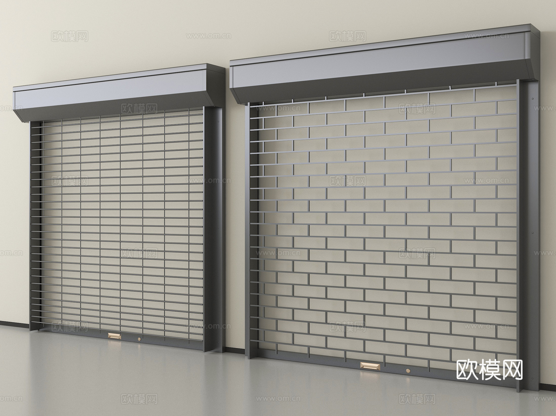 现代卷帘门 卷闸门 车库门 仓库门 防盗门su模型