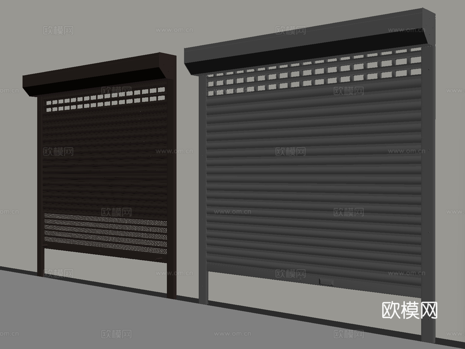 现代卷帘门 卷闸门 车库门 仓库门 防盗门su模型