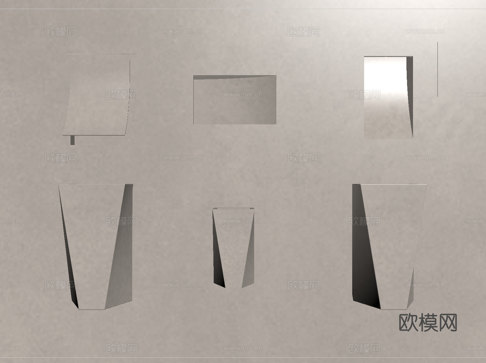 现代石膏灯 嵌入式石膏灯su模型