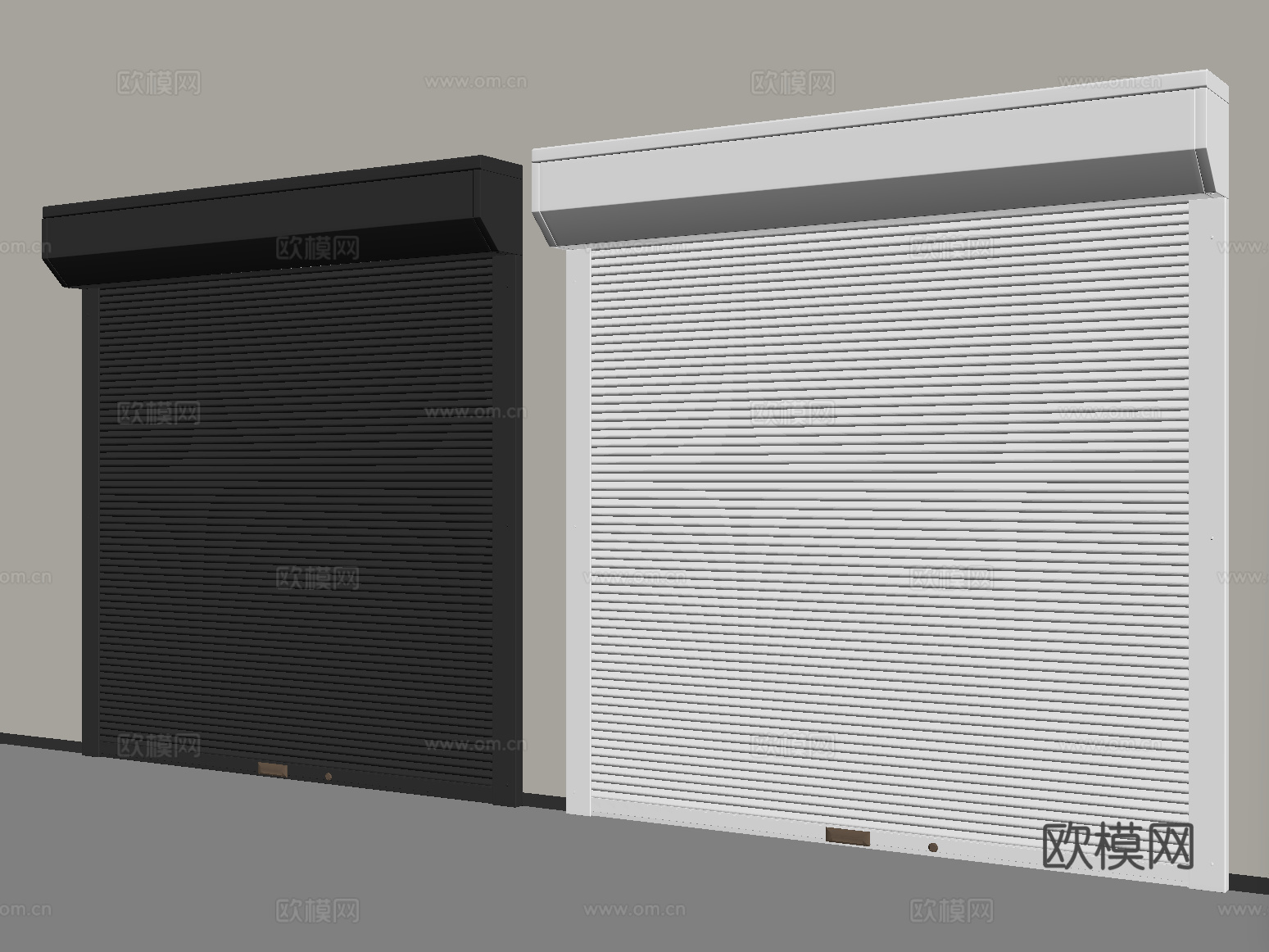 现代卷帘门 卷闸门 车库门 仓库门 防盗门su模型