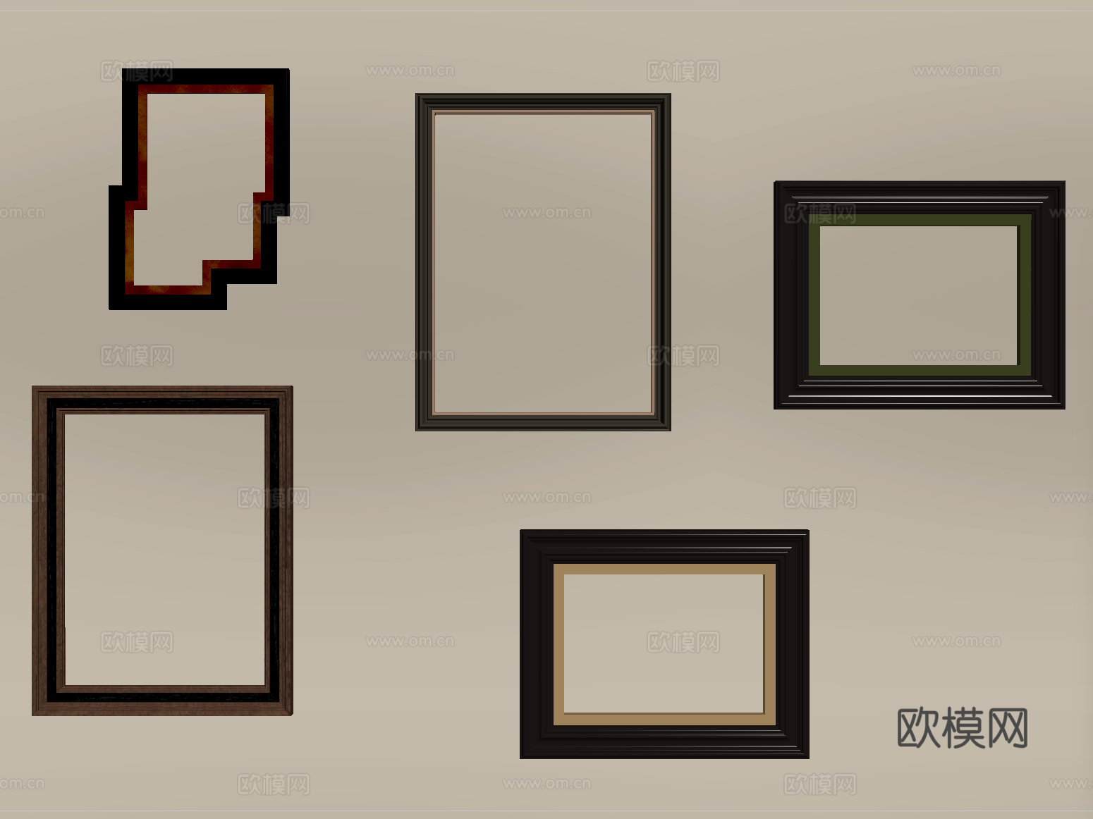 中古相框 装饰画框 镜框su模型
