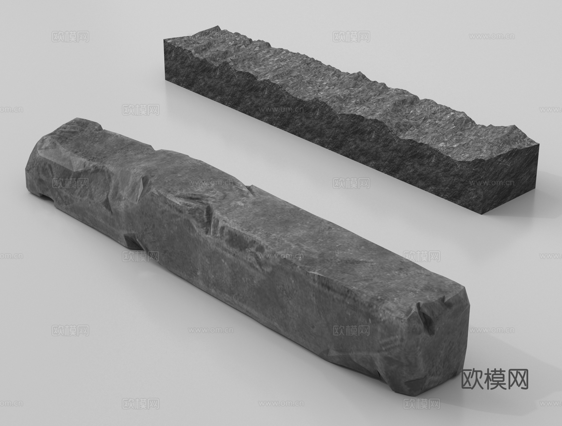 新中式石头 条石 景观条石 景石 条石坐凳su模型