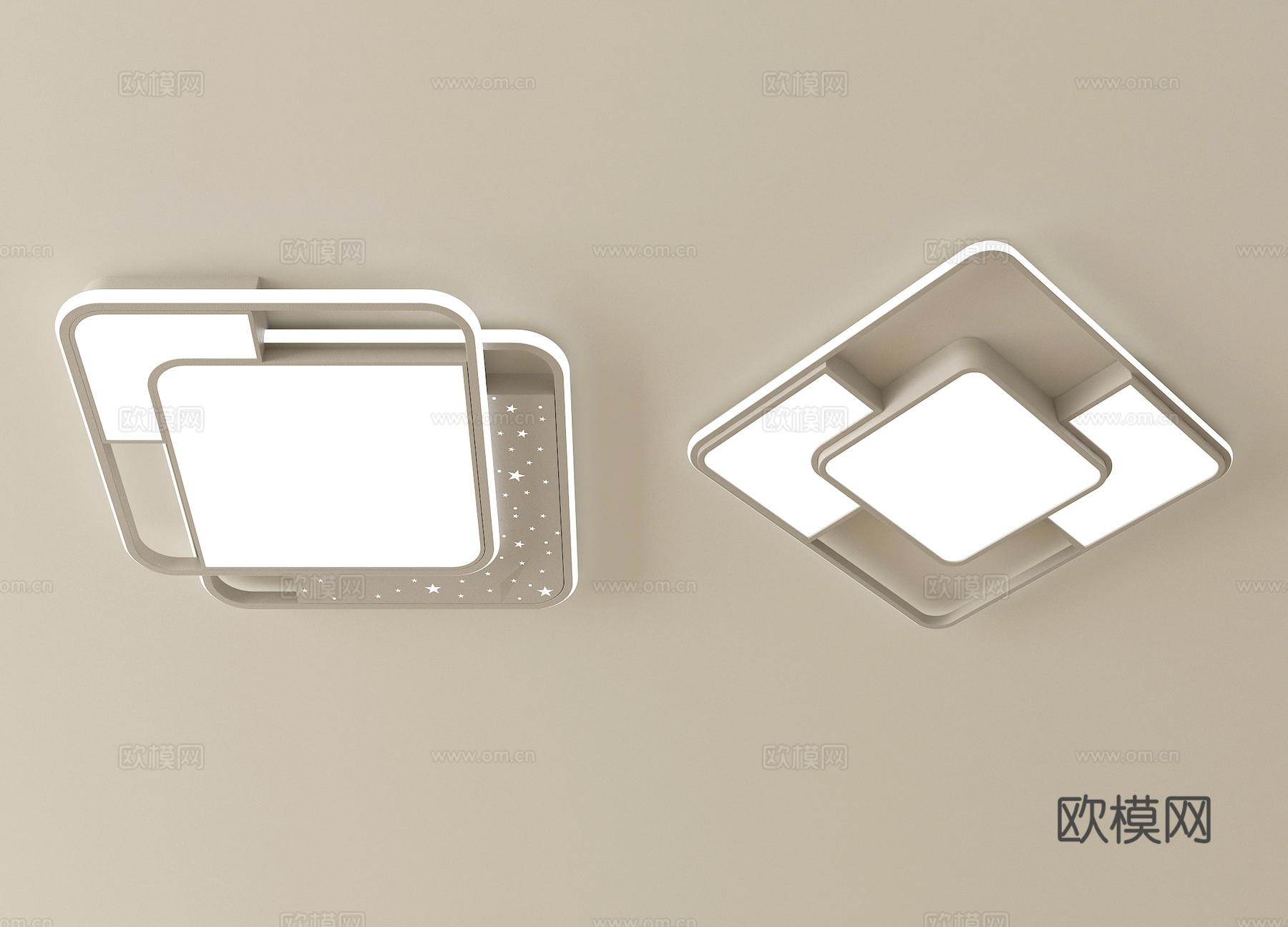现代吸顶灯 客厅吸顶灯su模型