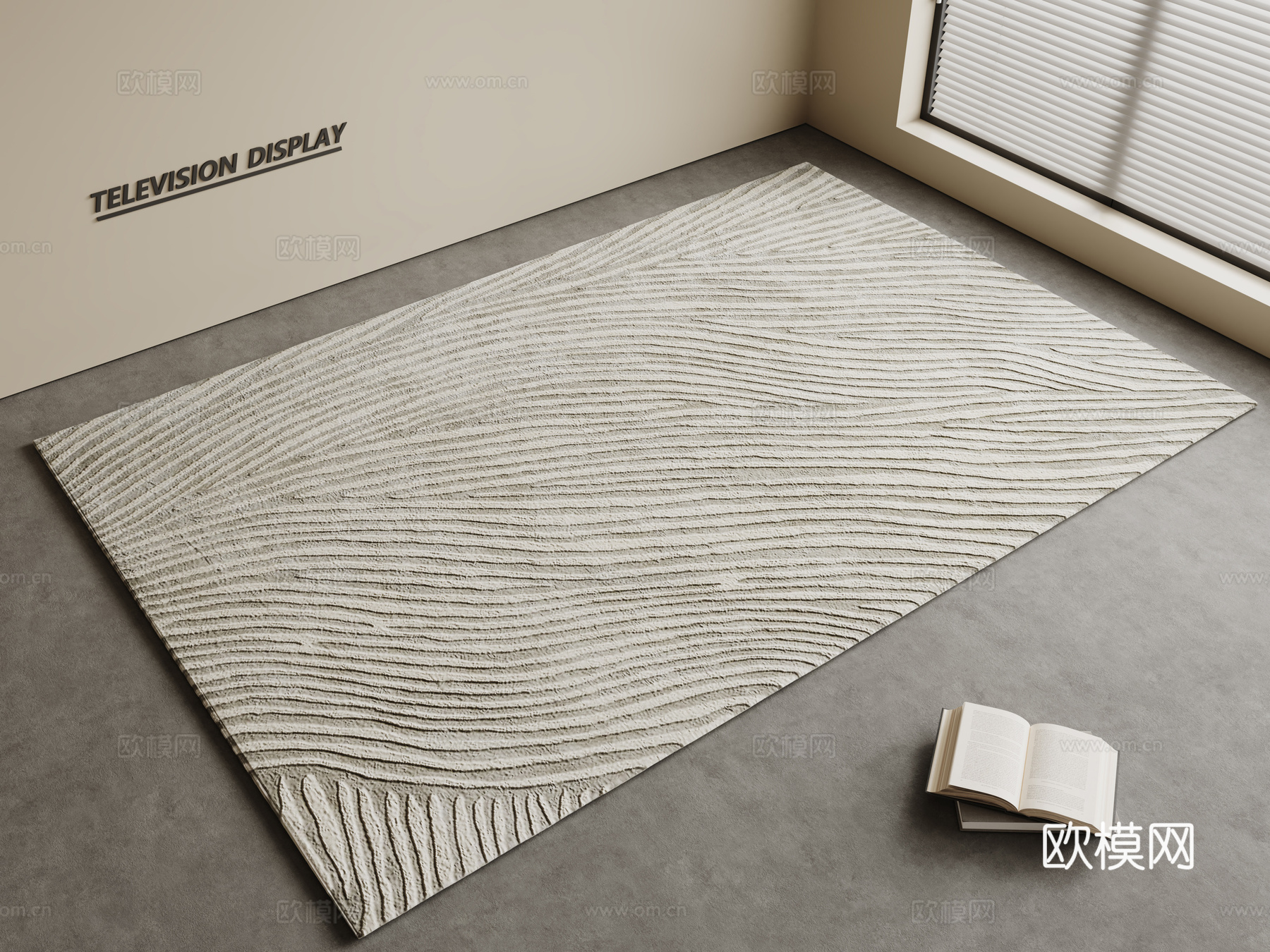 现代简约地毯 方形地毯 粗布地毯 客厅地毯 奶油风地毯su模型