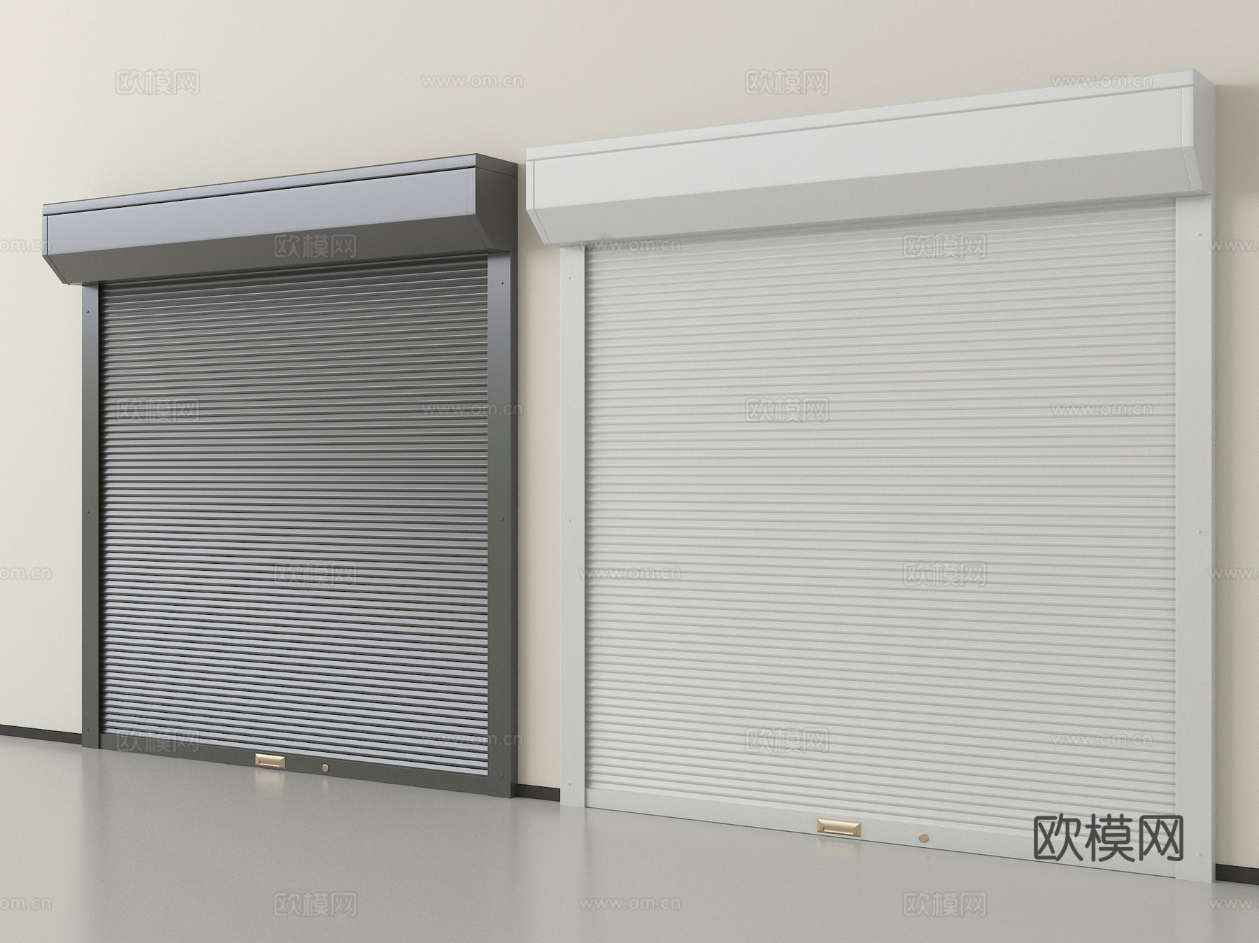 现代卷帘门 卷闸门 车库门 仓库门 防盗门su模型