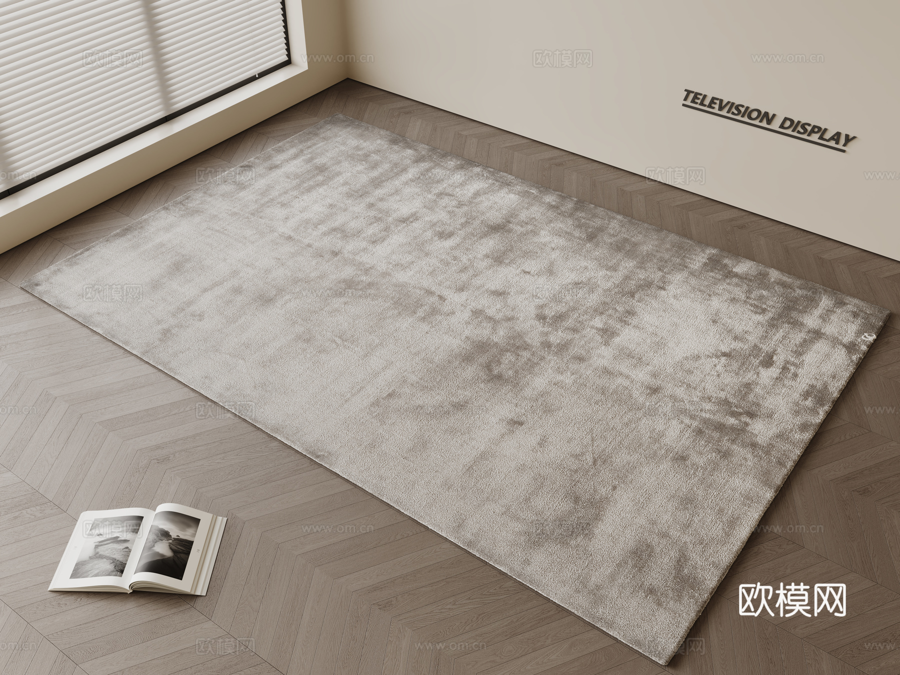 现代简约地毯 方形地毯 粗布地毯 客厅地毯 奶油风地毯su模型