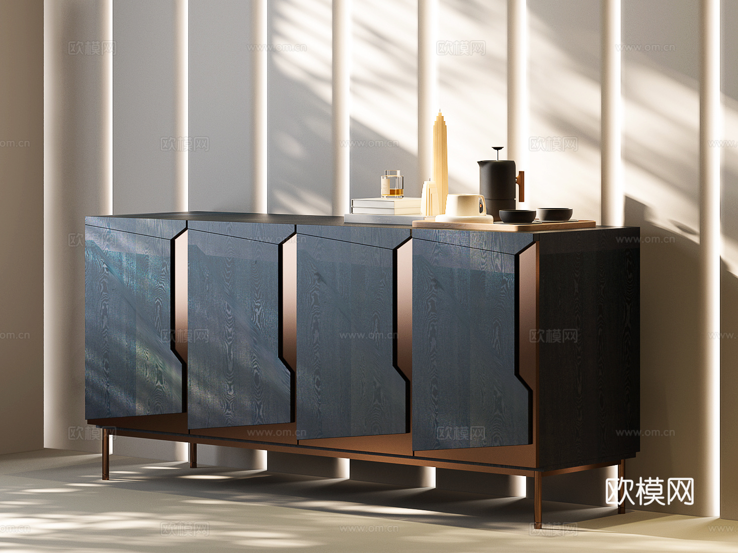 现代意式玄关柜 意式边柜 意式斗柜 意式餐边柜 现代意式餐边su模型