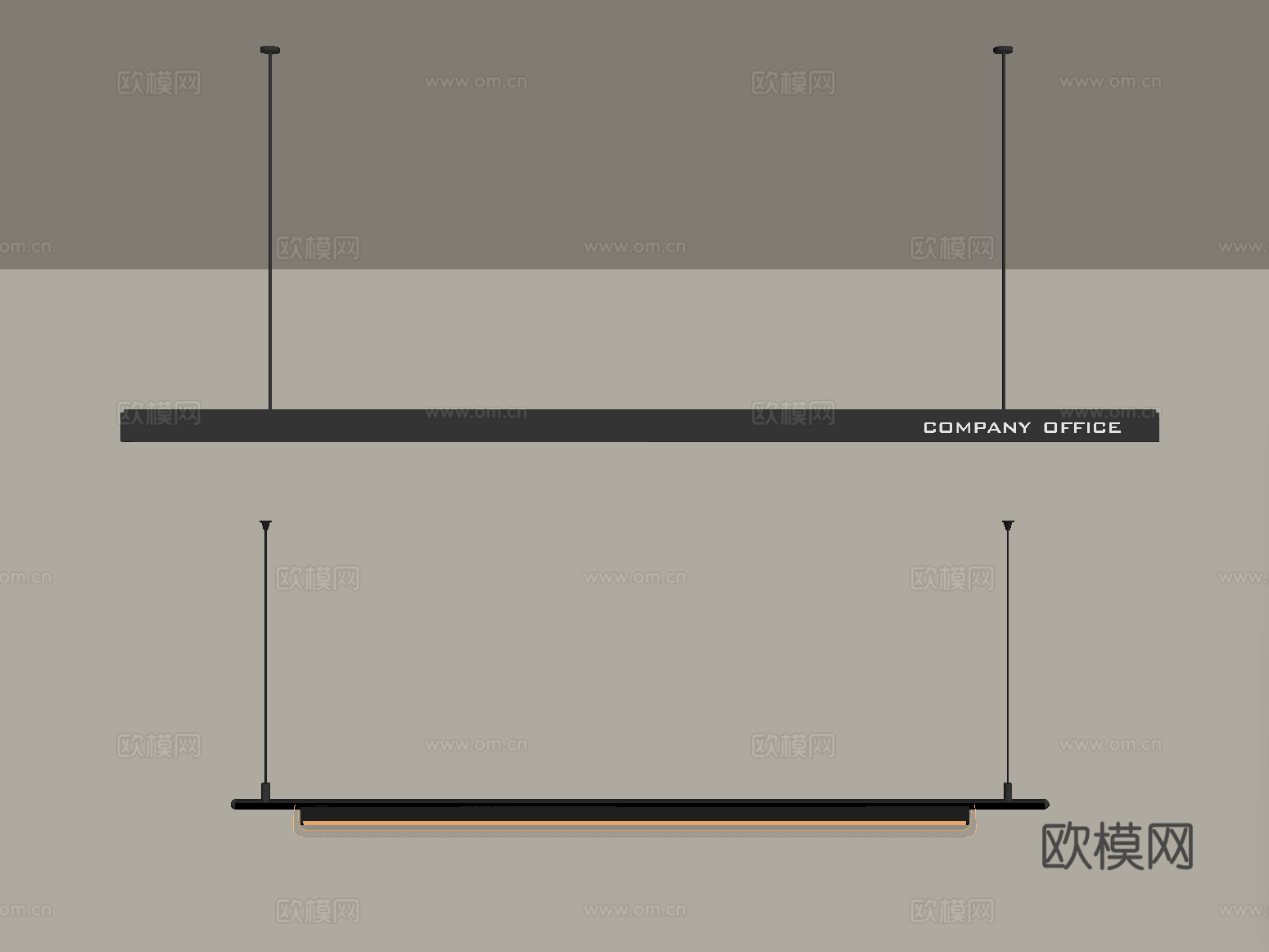 现代长吊灯su模型