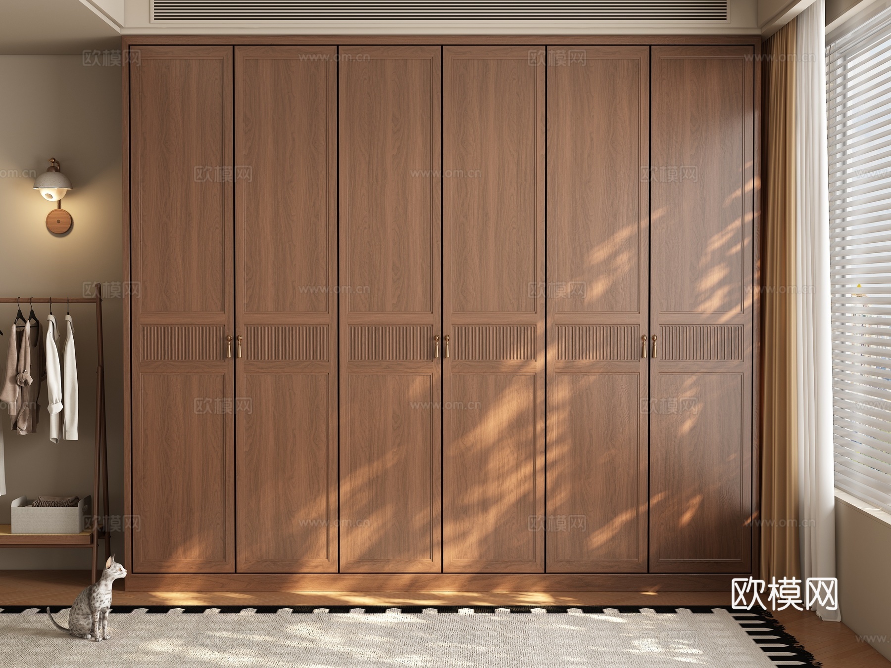 中古风衣柜3d模型下载