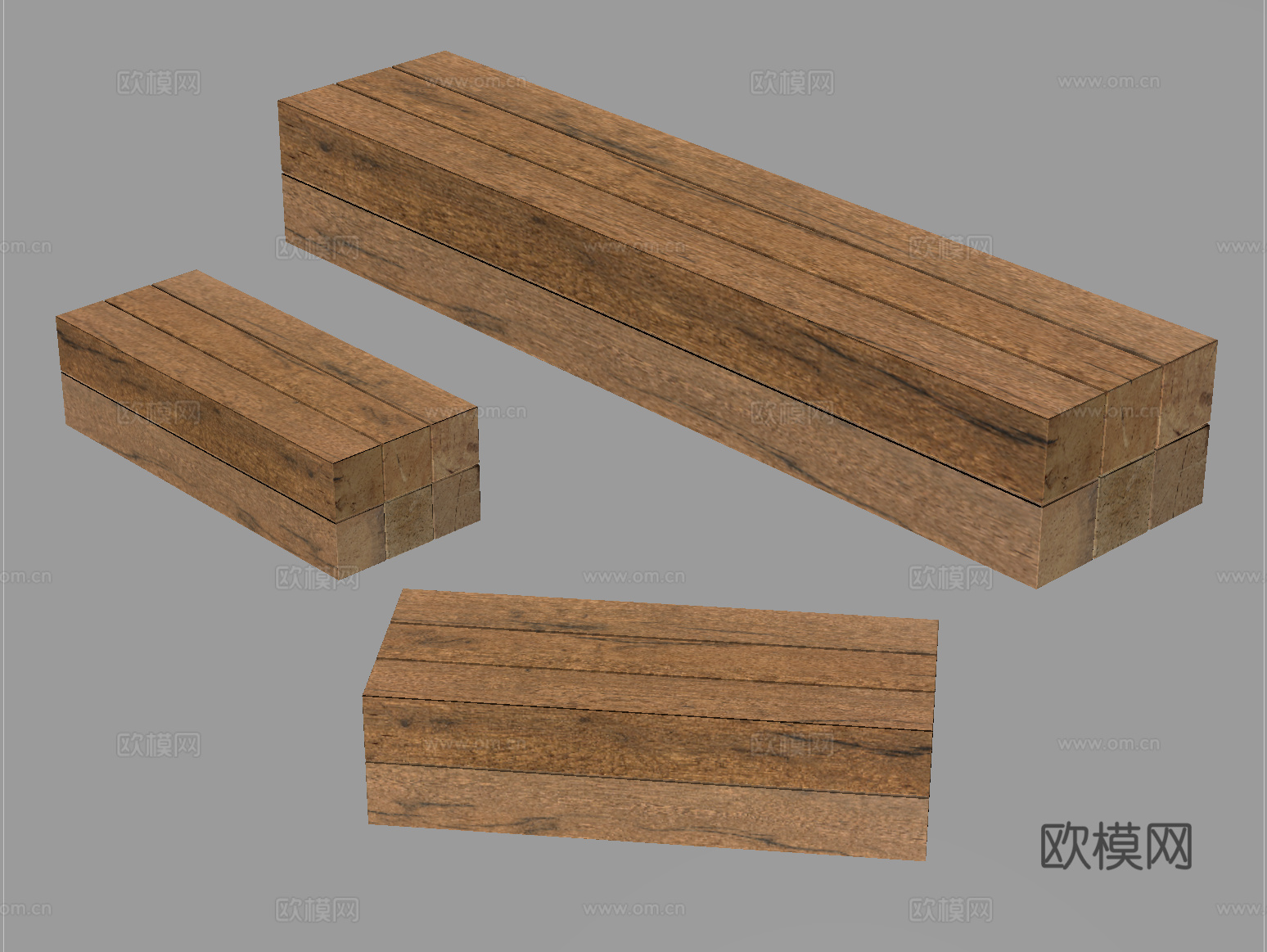 现代侘寂其他凳子 侘寂木椅 长凳su模型