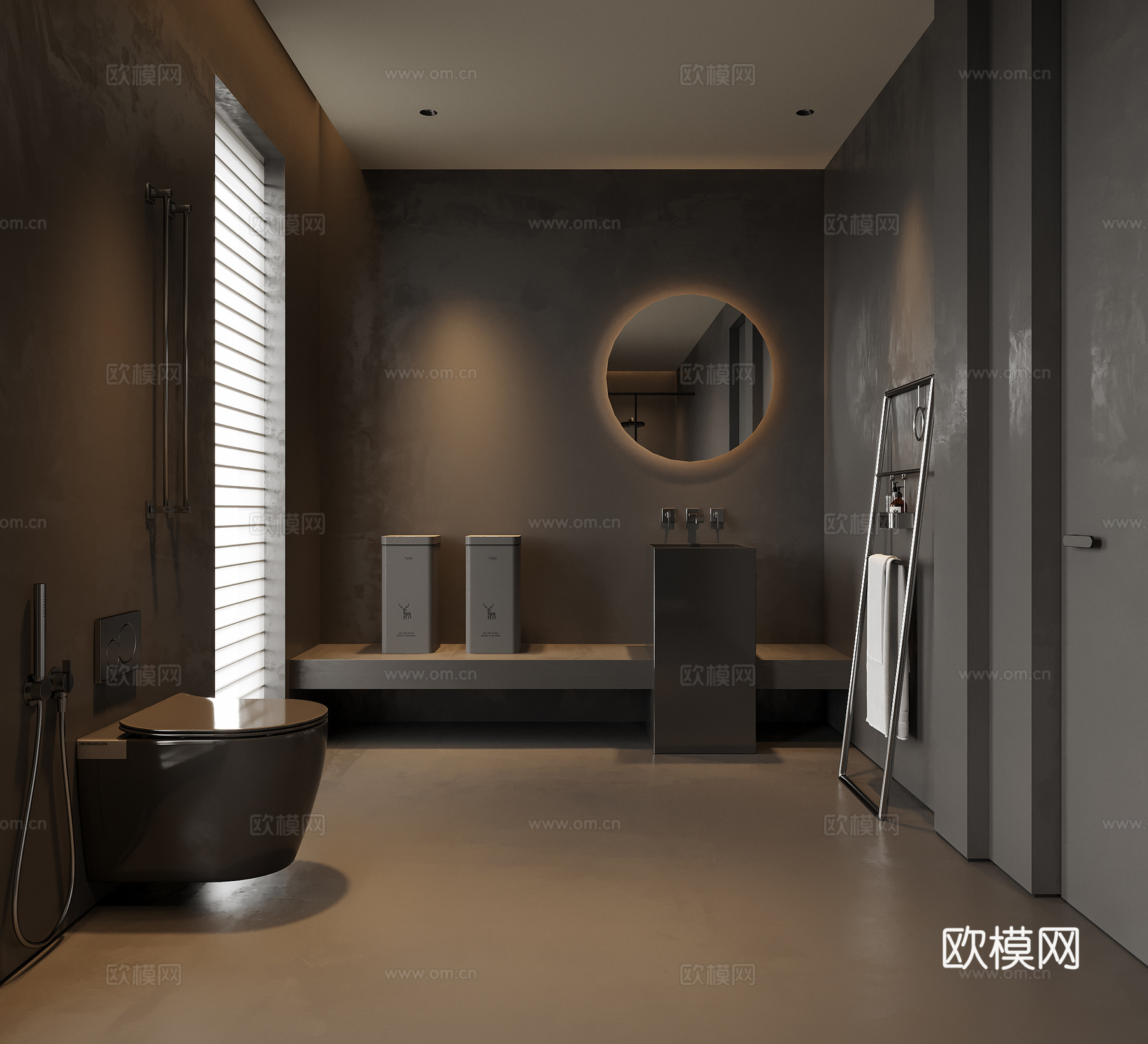 现代卫生间 洗手台 别墅卫生间su模型