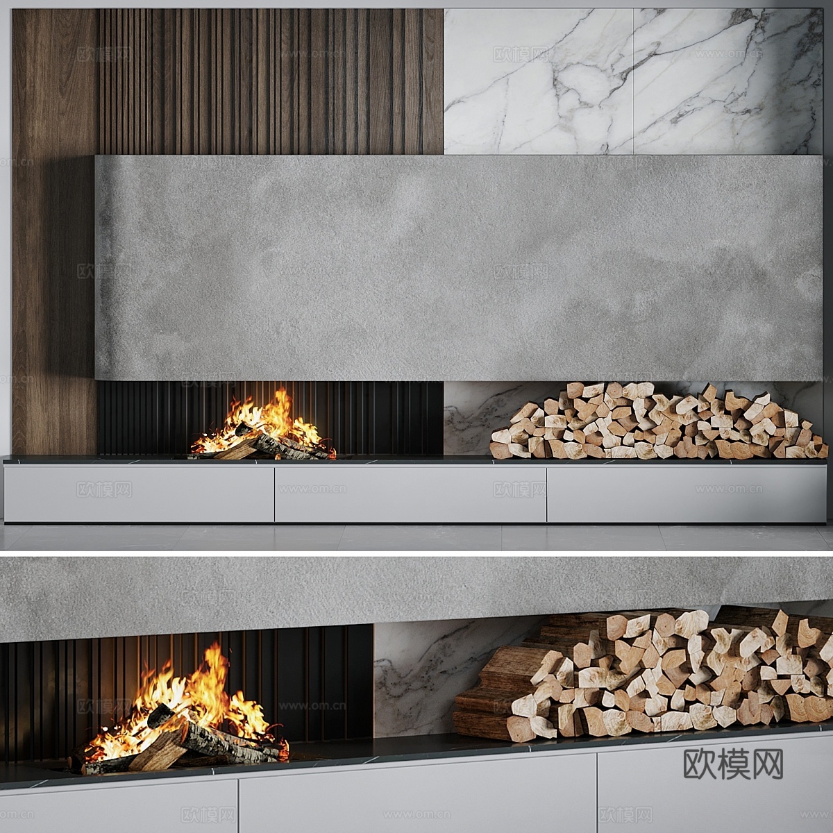 壁炉193d模型下载