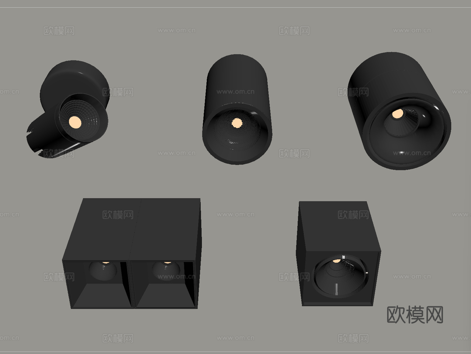 现代筒灯射灯 明装筒灯射灯su模型