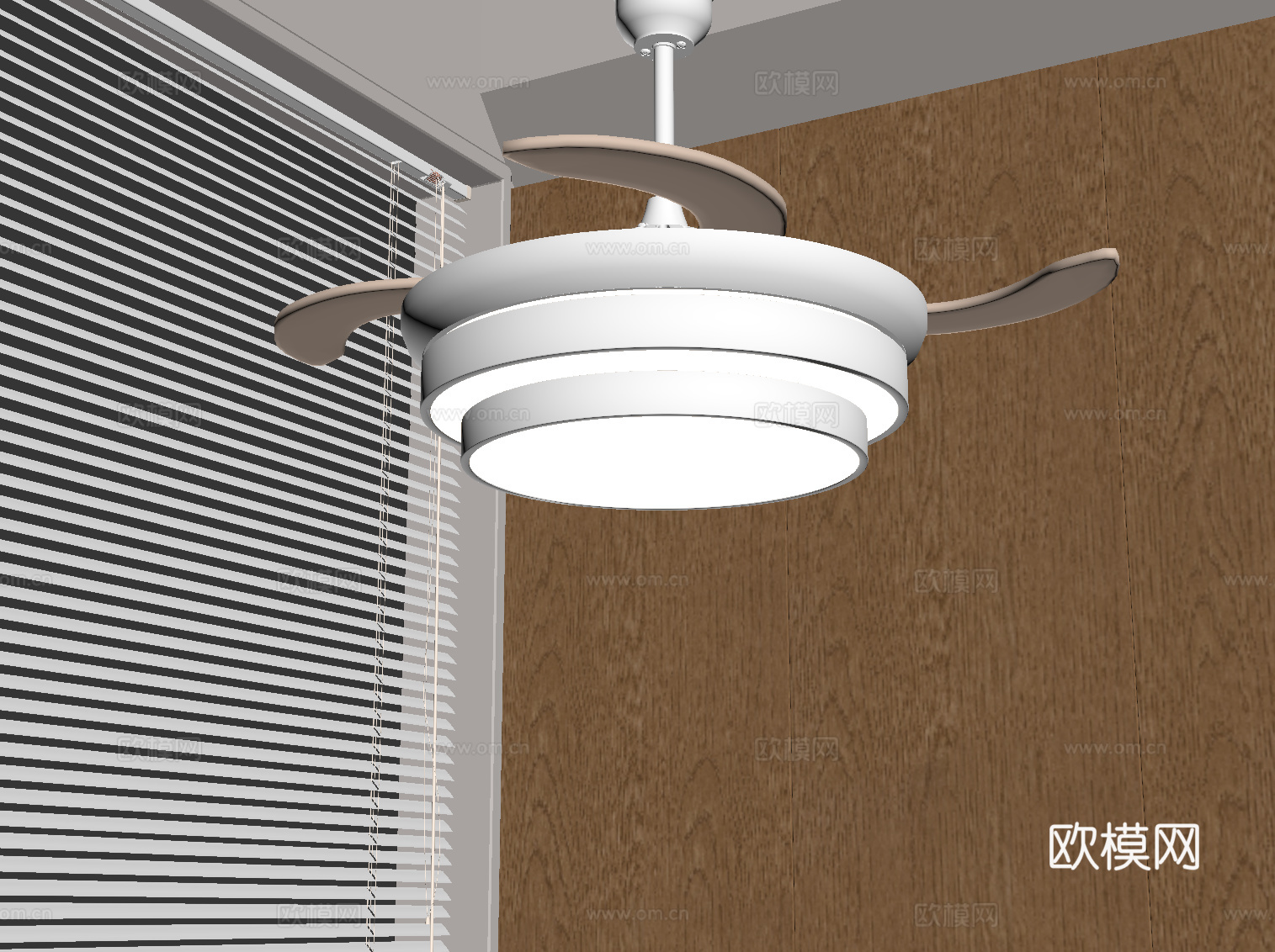 现代简约风扇灯 吊灯su模型
