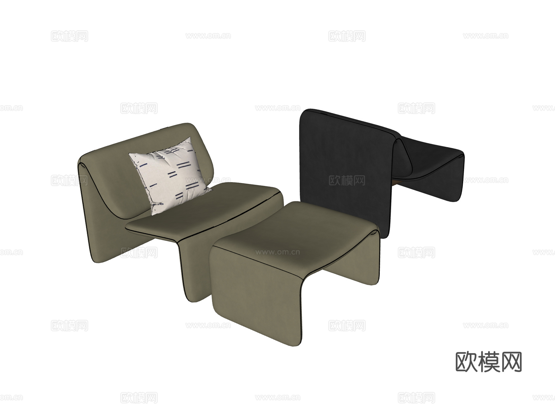 Bonaldo 现代意式休闲椅su模型