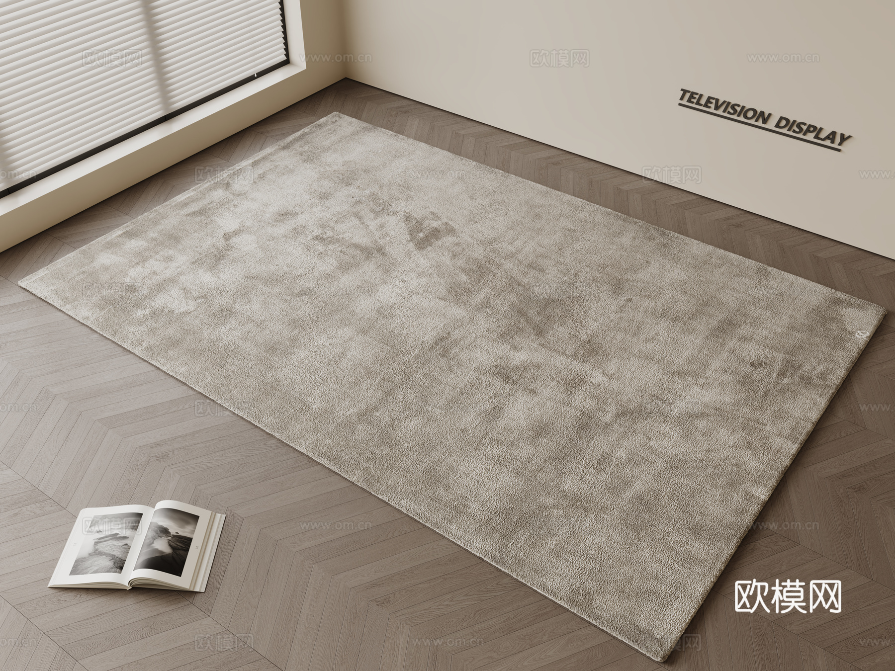 现代简约地毯 方形地毯 粗布地毯 客厅地毯 奶油风地毯su模型