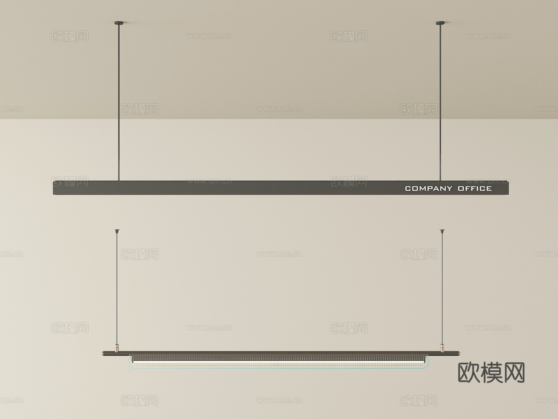 现代长吊灯su模型