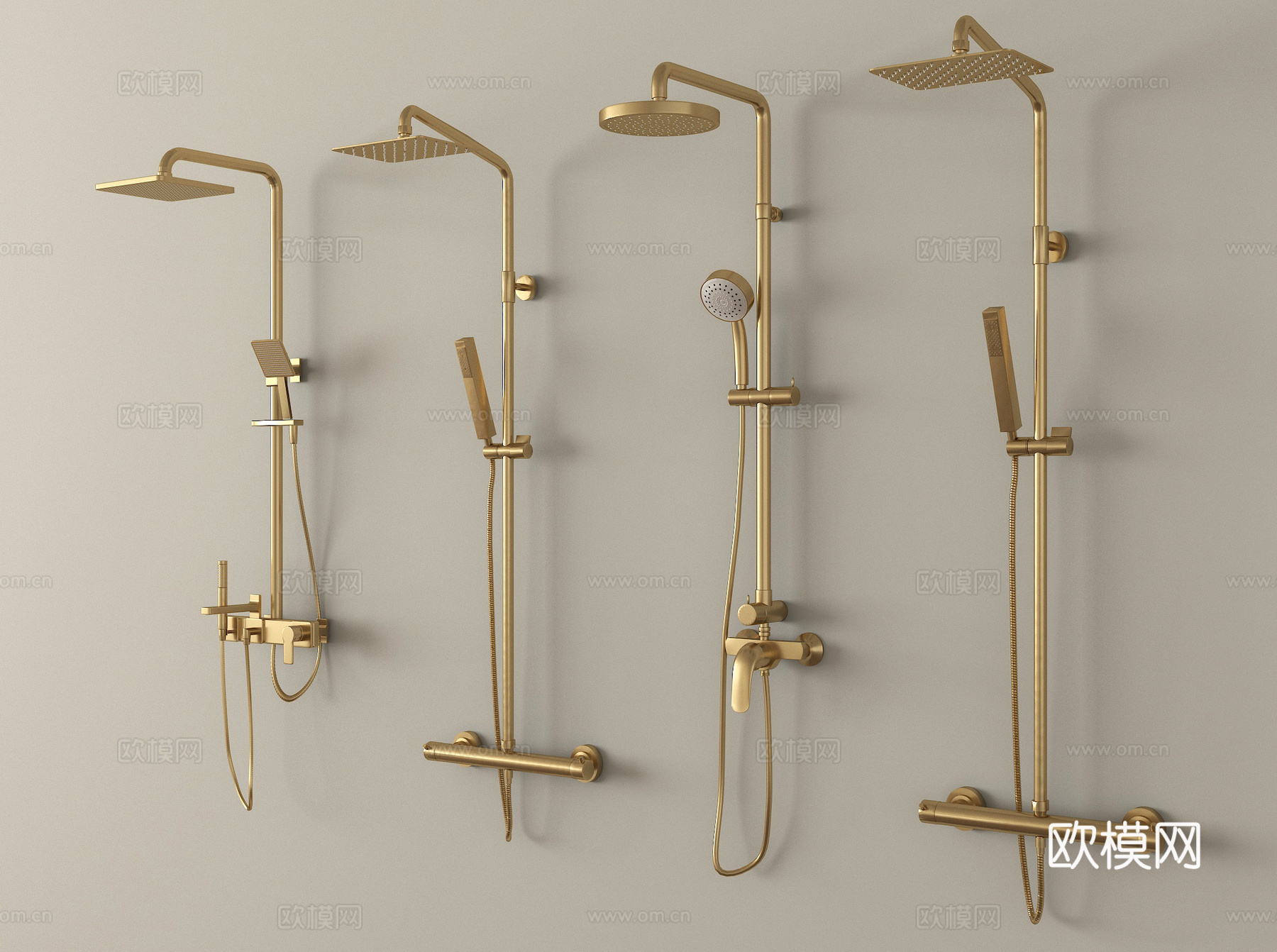 法式淋浴 花洒3d模型下载