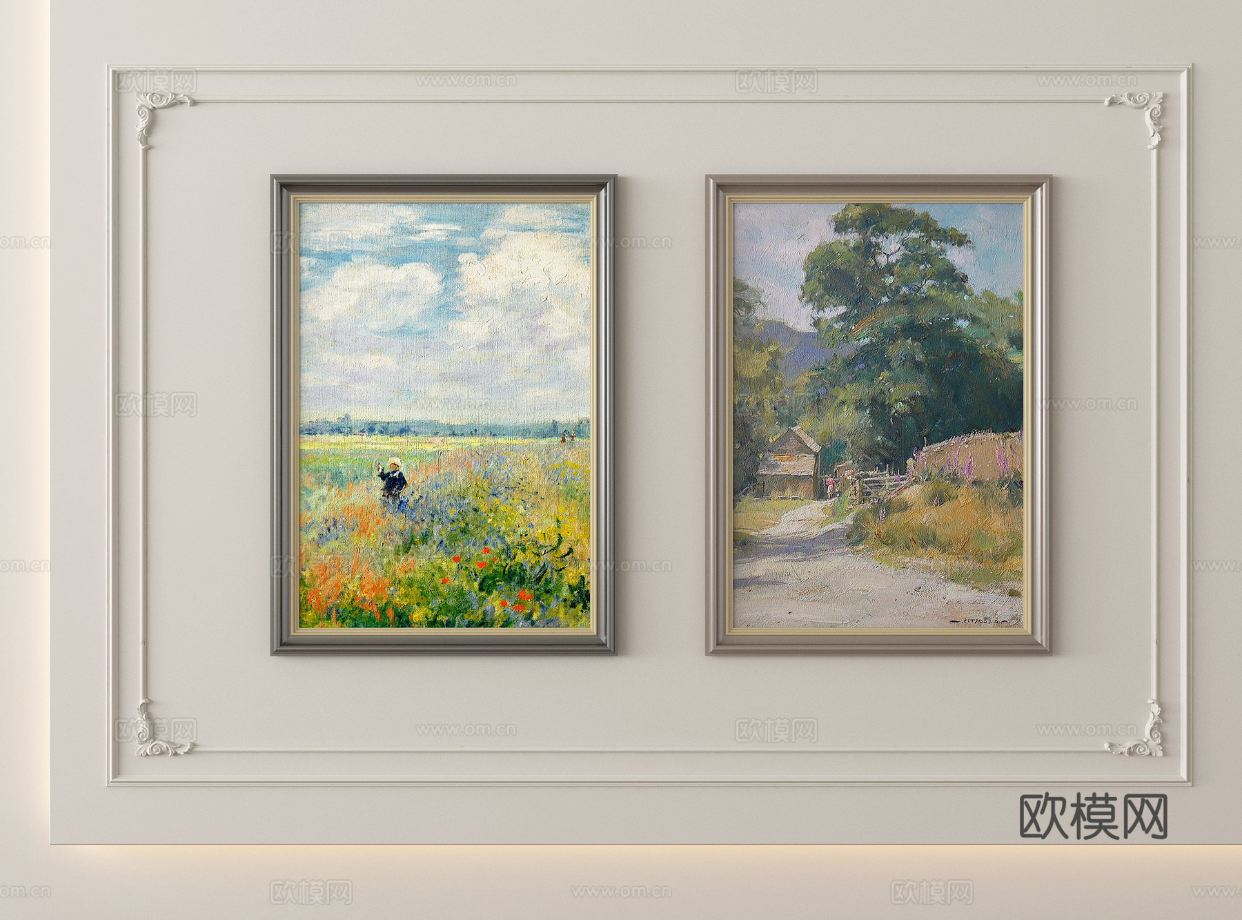 美式装饰画 装饰挂画su模型