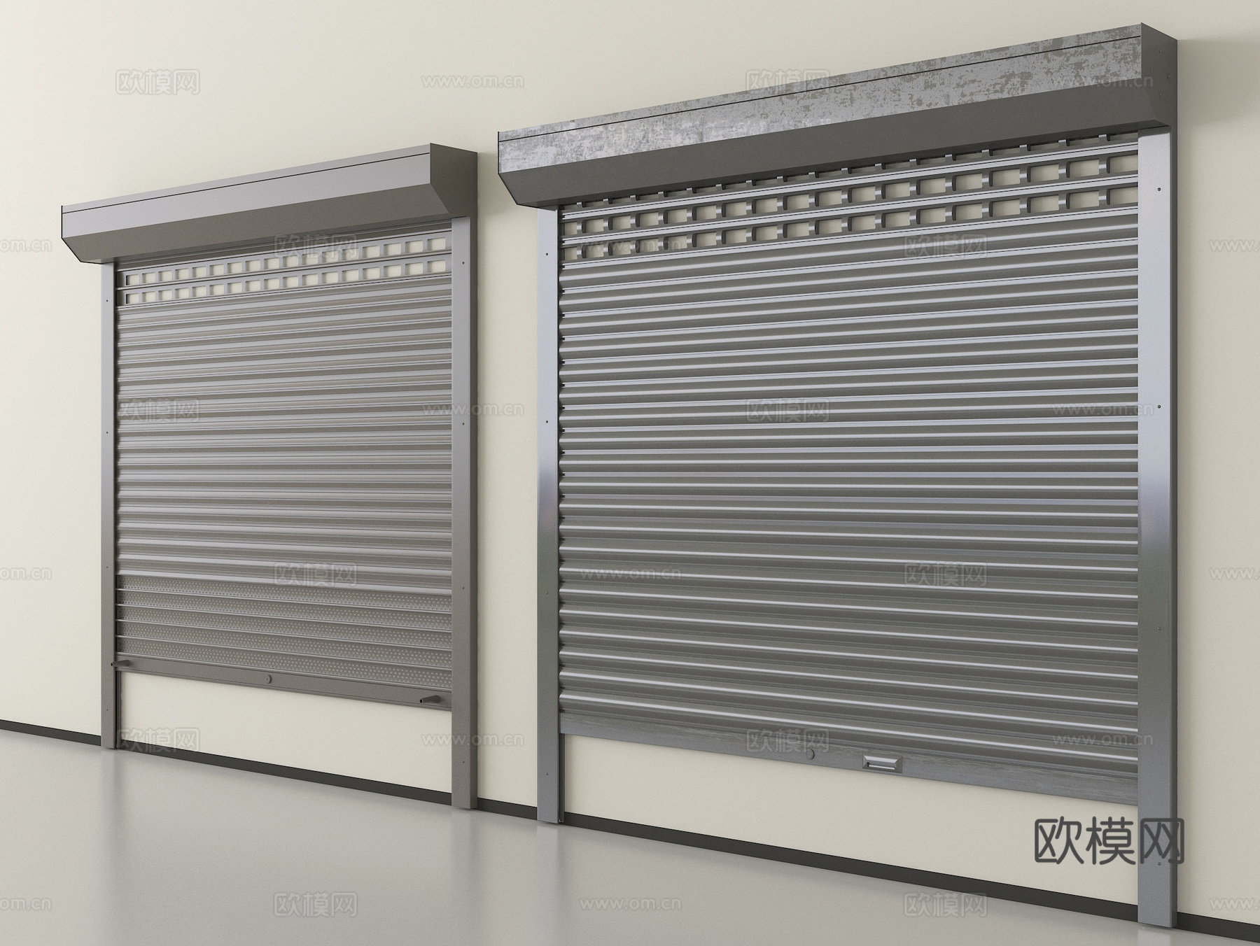 现代卷帘门 卷闸门 车库门 仓库门 防盗门su模型