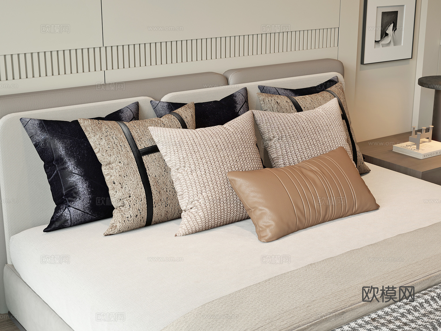 现代抱枕枕头su模型