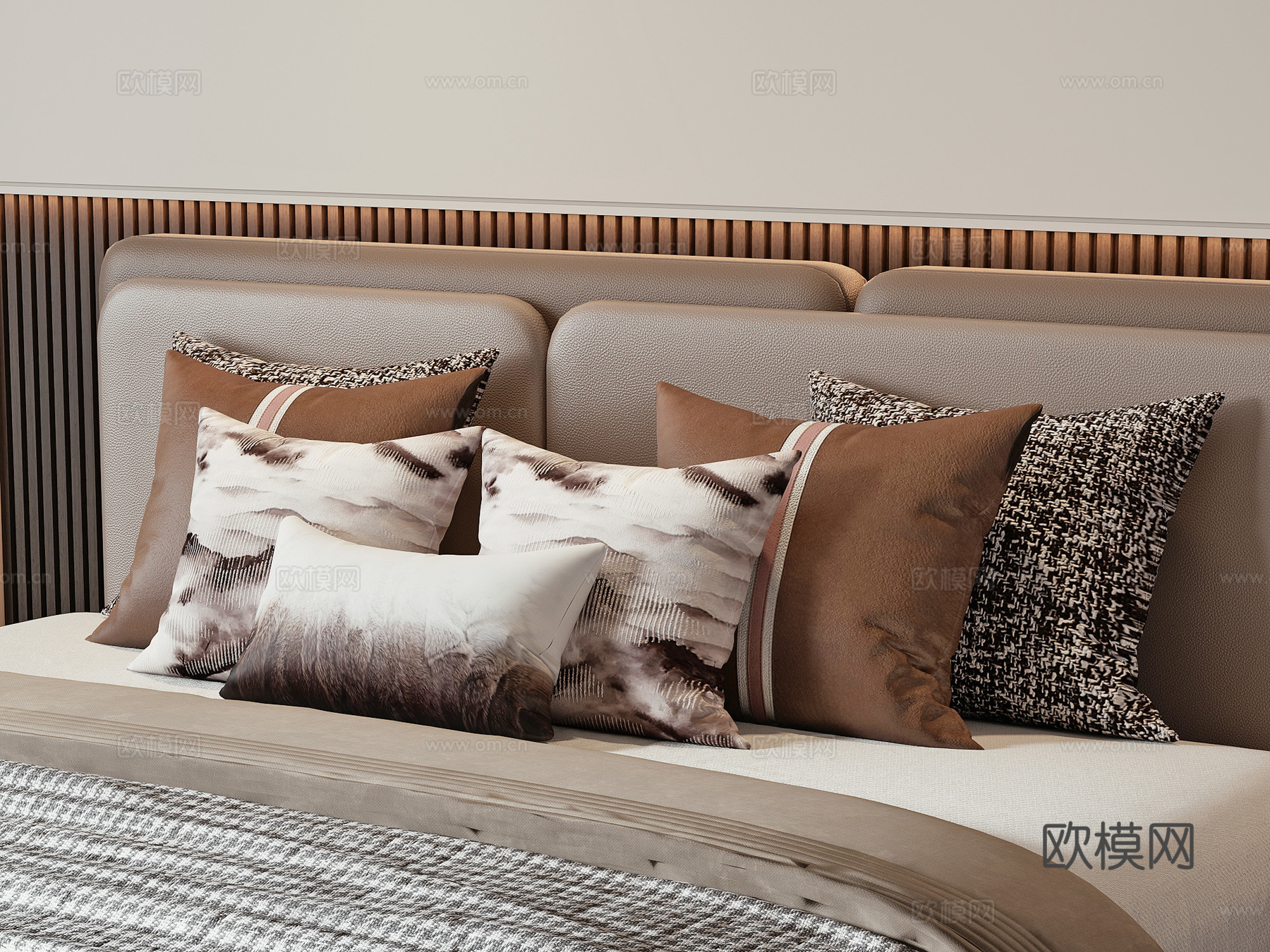 现代抱枕枕头su模型下载（渲染图1）
