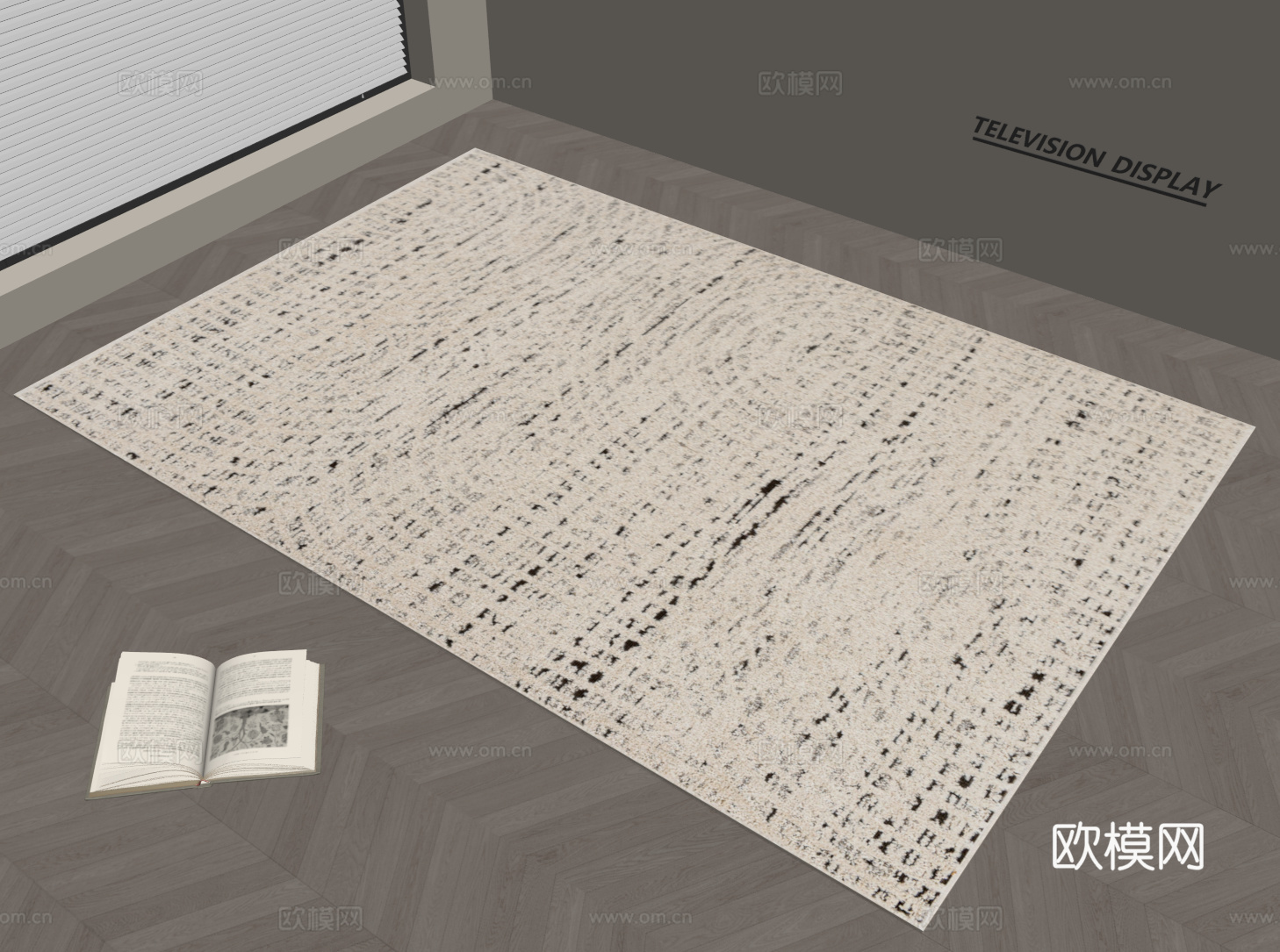 现代简约地毯 方形地毯 粗布地毯 客厅地毯 奶油风地毯su模型